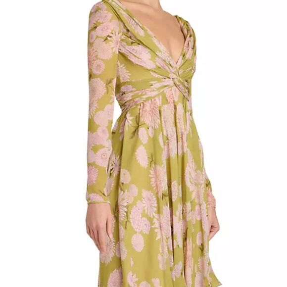 Giambattista Valli Floral Silk Twist-Front Dress-D15
